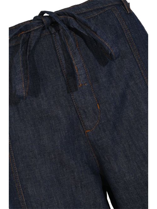 Pantalone flare in cotone chambray Alpha Studio | AD-6523Q9000